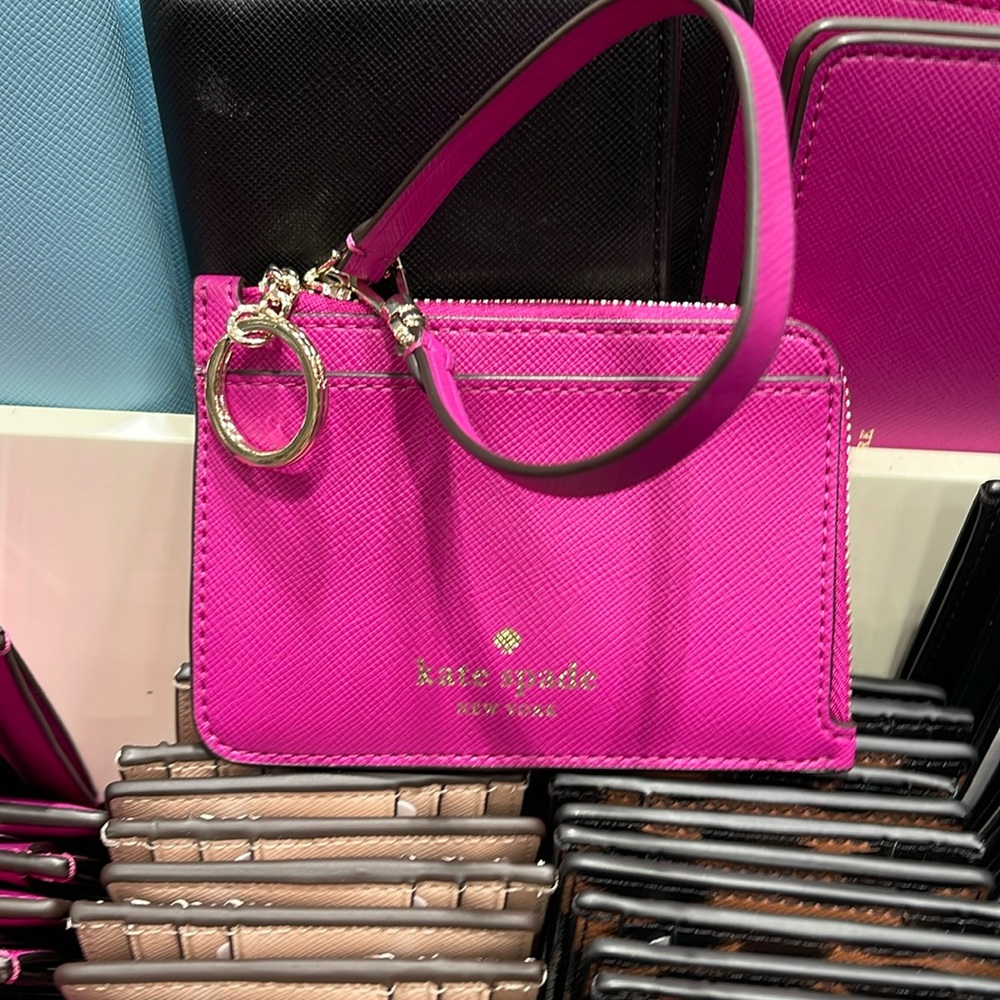 Kate Spade Schuyler Small Card Holder Wristlet Baja Rose NWT